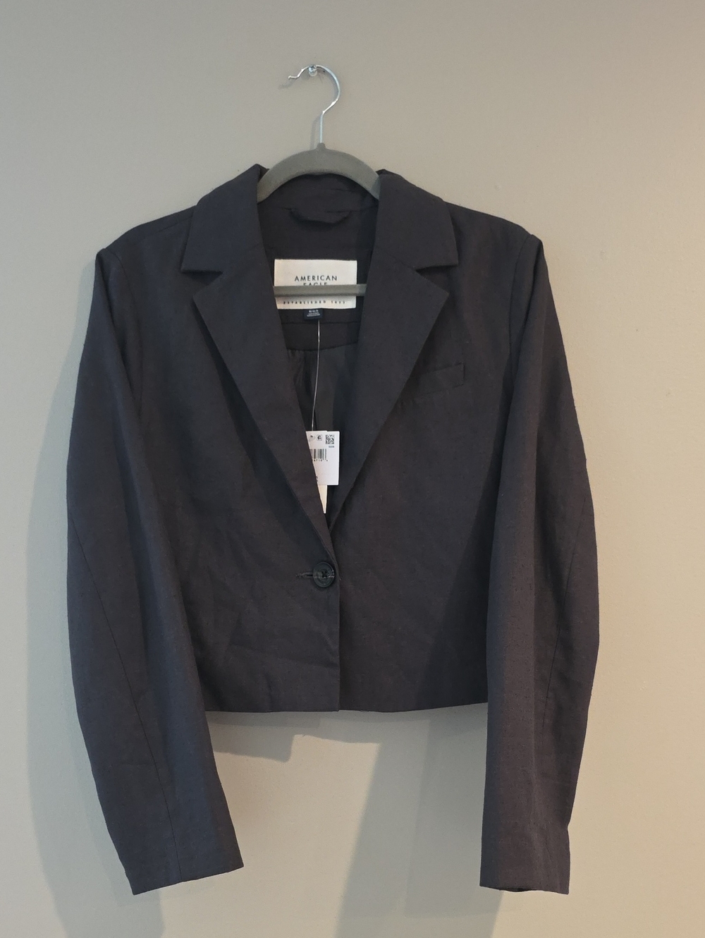 American Eagle Grey Cropped Blazer Jacket